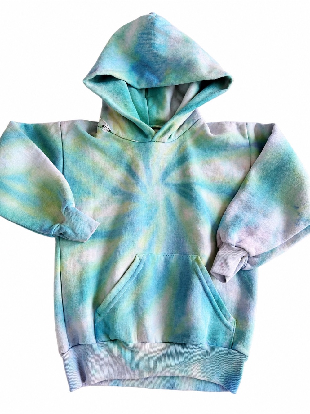 Hanes Small Kids Tie-Dye Hoodie in Aqua Blue, Light Green/Boy/Girl
